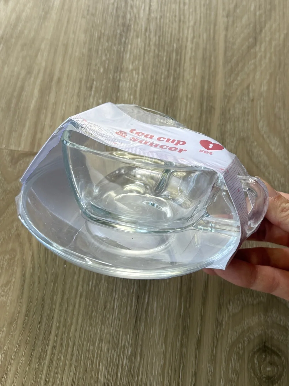 Target Clear Glass Tea Cup and Saucer Set